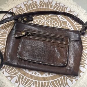 FOSSIL Women's VINTAGE Shoulder Bag Purse LEATHER Brown